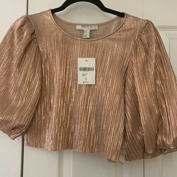 Tops - Rose gold crop top